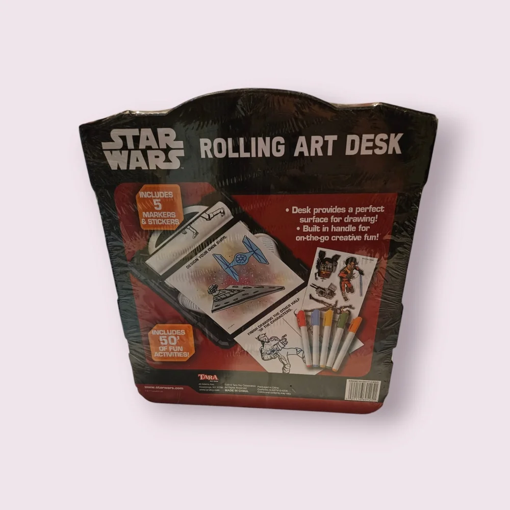 Star Wars, Rolling Art Desk, Disney Ages 3+, Coloring+stickers NEW